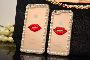 (χαριτωμένο κόκκινο χείλι διαμαντιών DIY) Iphone6 4.7 5S κινητή σακούλα τηλεφωνικής περίπτωσης ίντσας
